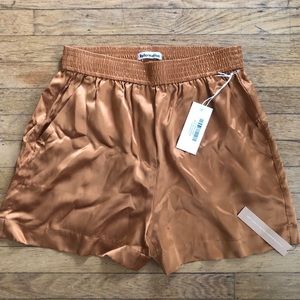 REFORMATION Bleecker 100% Silk Shorts - So…